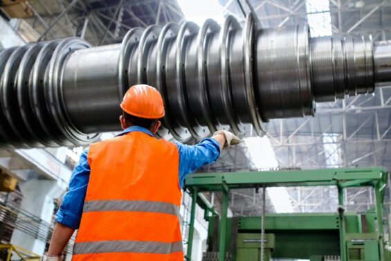 A manufacturing employee in a warehouse.