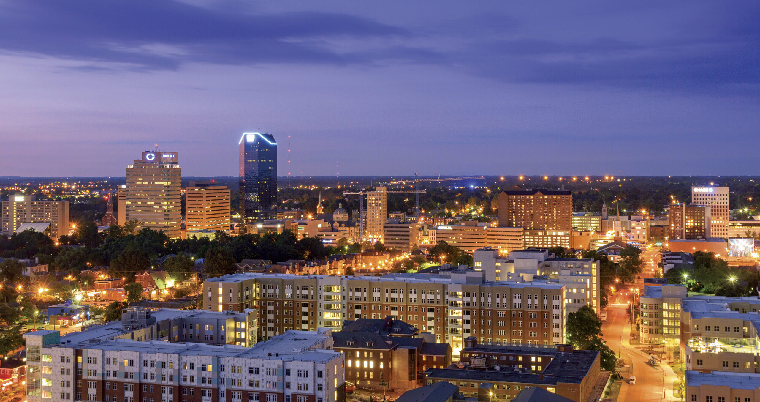 The Lexington skyline at night.